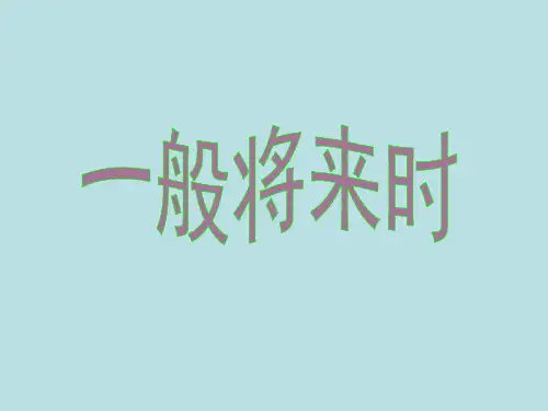 一般将来时(1)