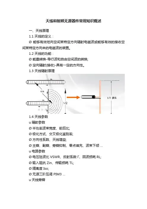 天线和射频无源器件常用知识概述