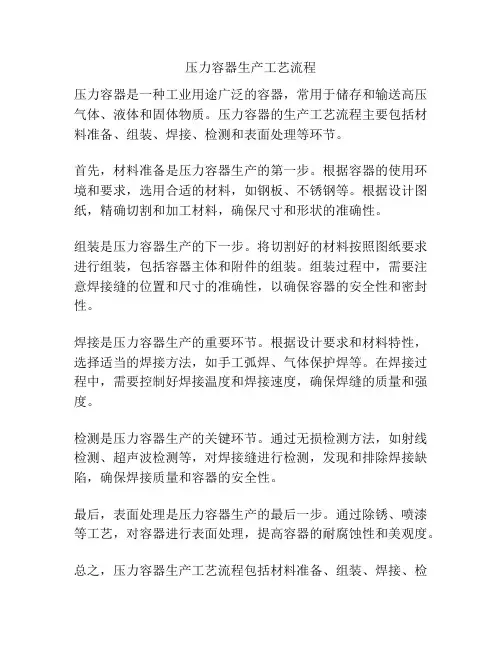 压力容器生产工艺流程