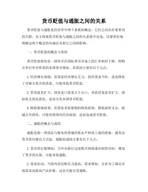 货币贬值与通胀之间的关系