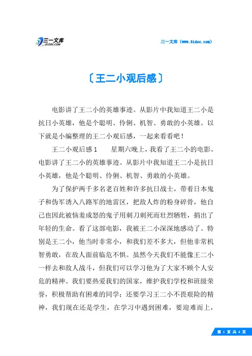 王二小观后感