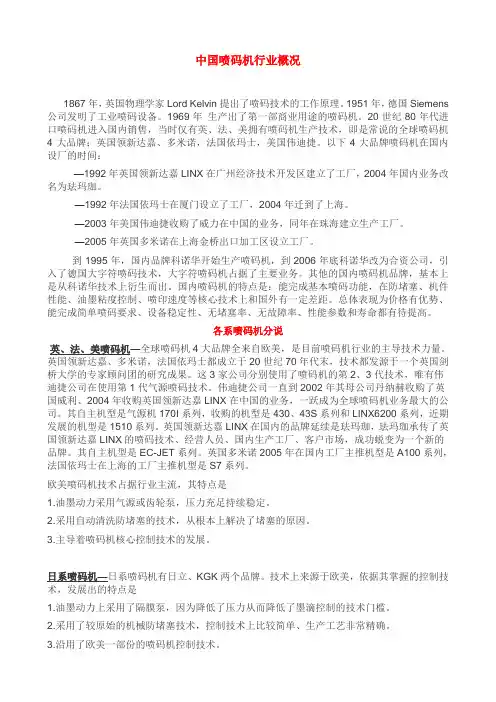 中国喷码机行业概况