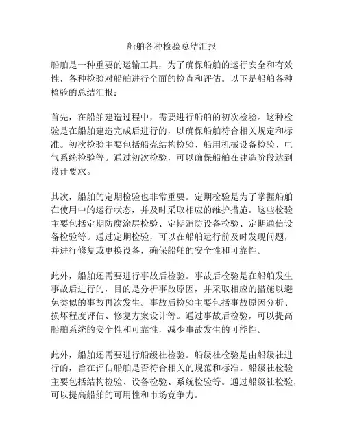 船舶各种检验总结汇报