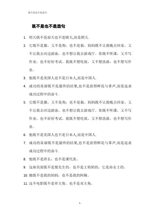 既不是也不是造句