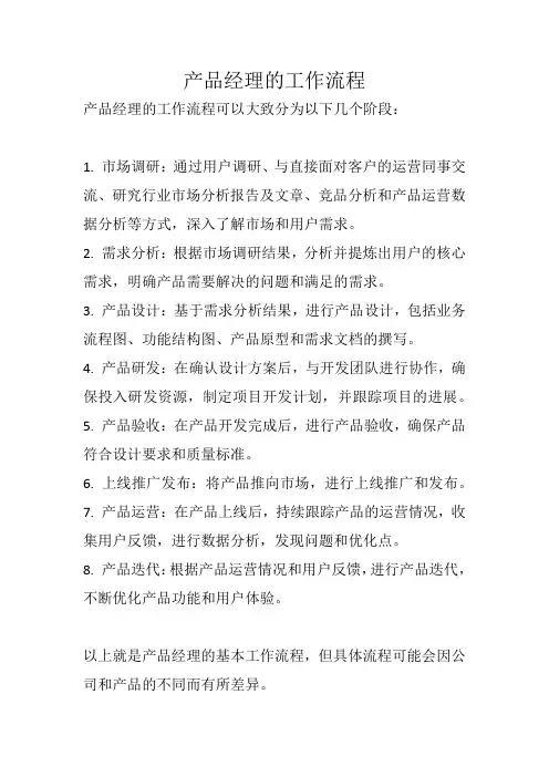 产品经理 工作流程