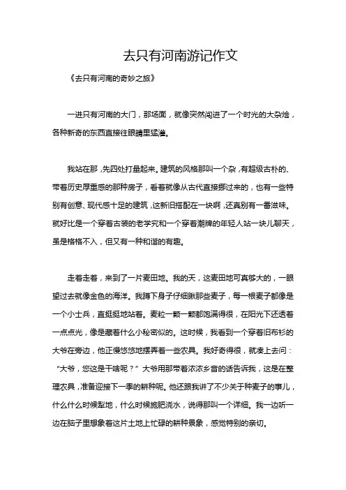 去只有河南游记作文