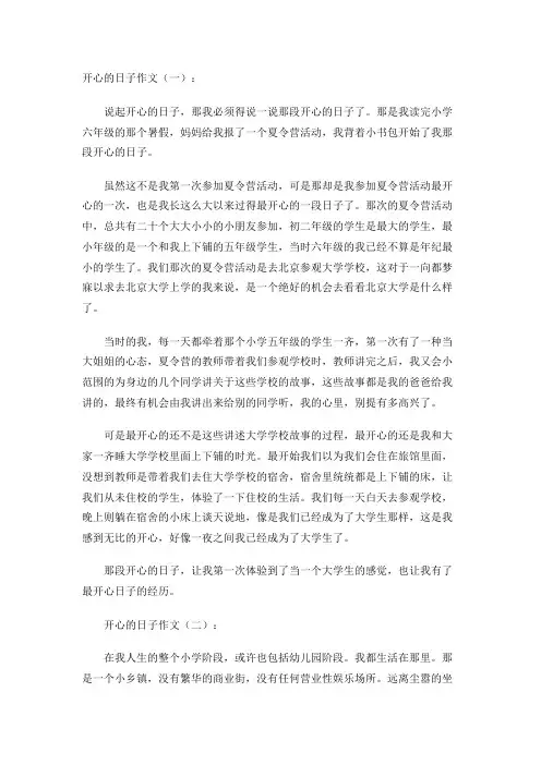 开心的日子作文(20篇)