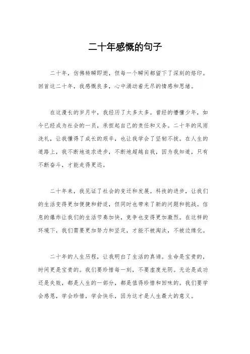 二十年感慨的句子