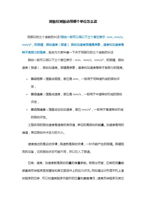 测振仪测振动用哪个单位怎么读
