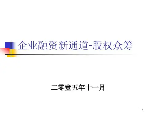 企业融资新通道-股权众筹培训课件