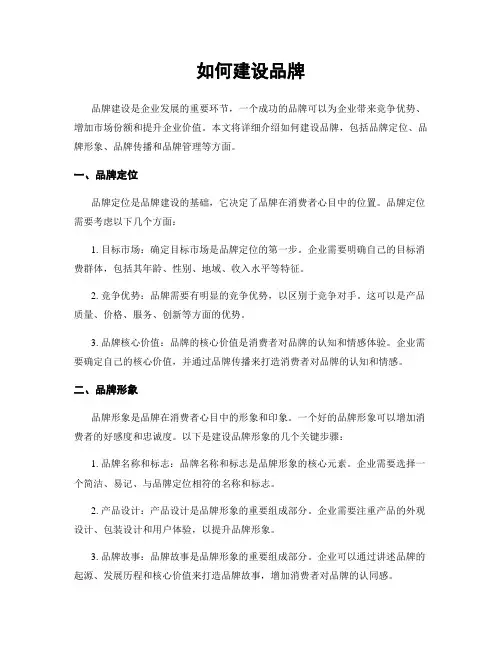如何建设品牌
