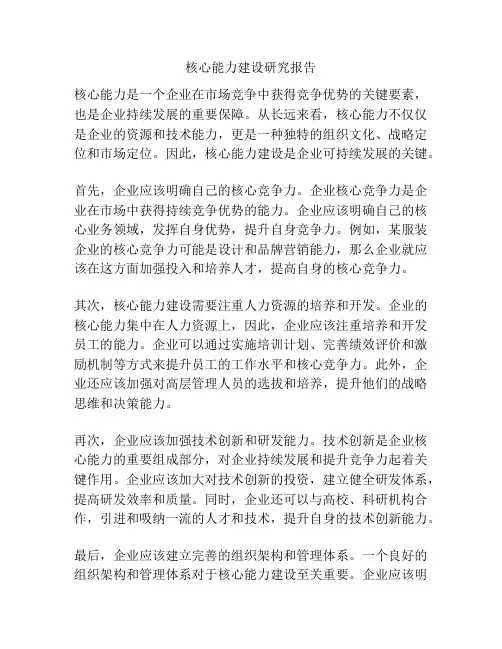核心能力建设研究报告