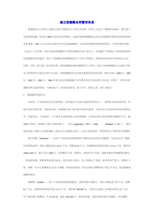 建立朗德鹅良种繁育体系
