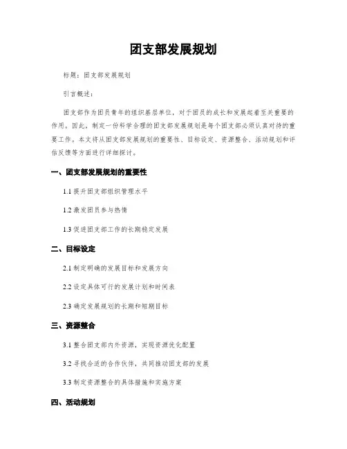 团支部发展规划