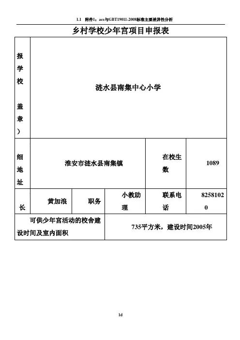 少年宫项目申报表
