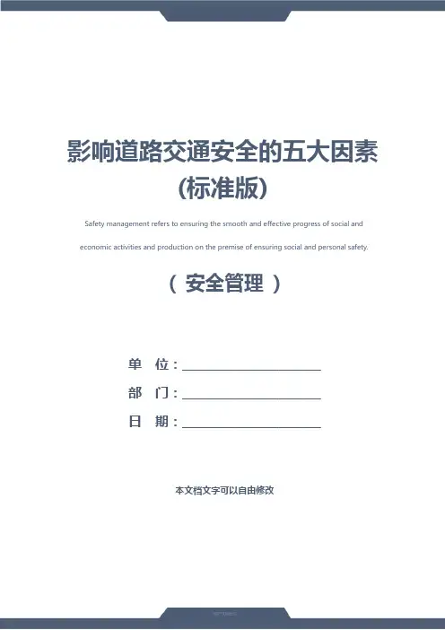 影响道路交通安全的五大因素(标准版)