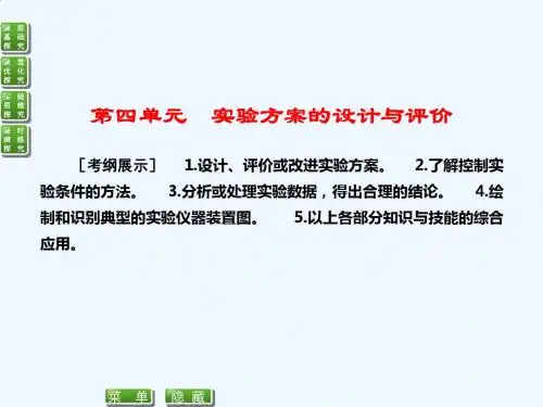 高考化学(苏教版)一轮复习配套课件：9-4实验方案的设计与评价