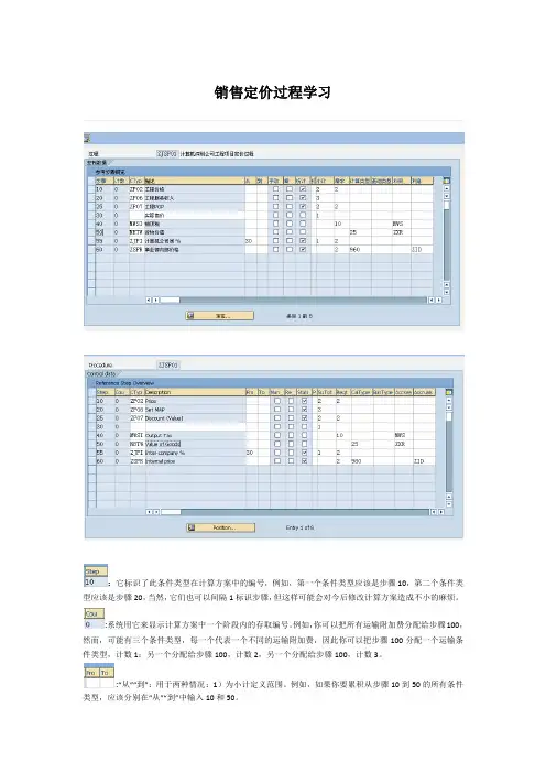 SAP_销售定价定价过程学习