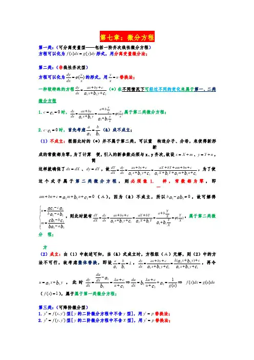 同济高数（第七版）--第七章