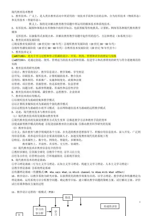 现代教育技术重点整理