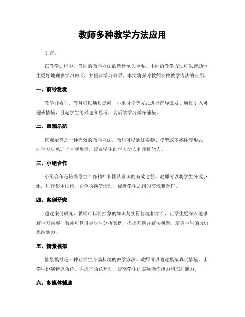教师多种教学方法应用