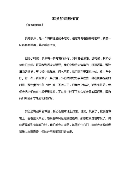 家乡的韵味作文