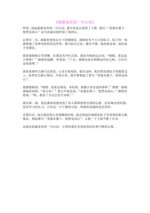 《我最喜欢的一句古诗》