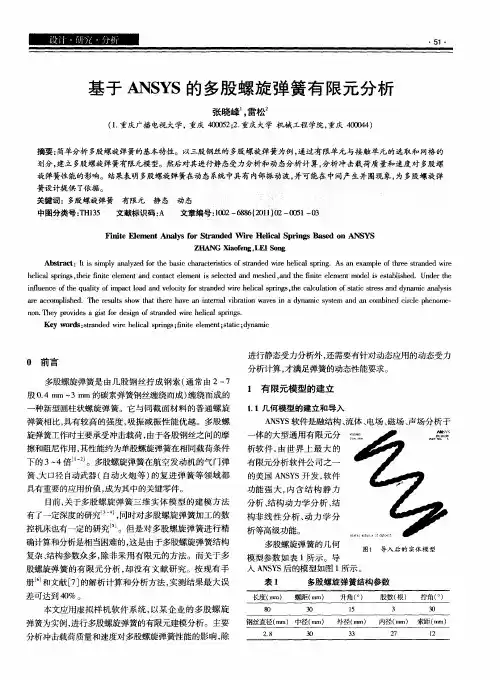 基于ANSYS的多股螺旋弹簧有限元分析