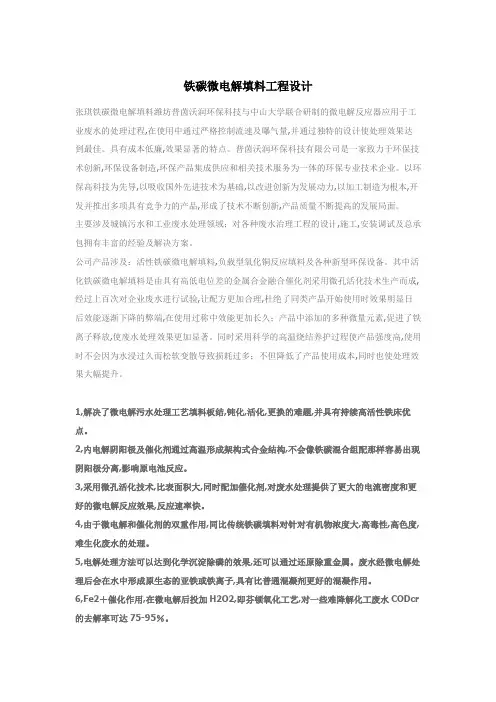 铁碳微电解填料工程设计 2