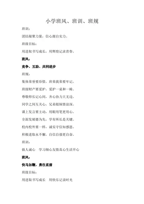 小学班风