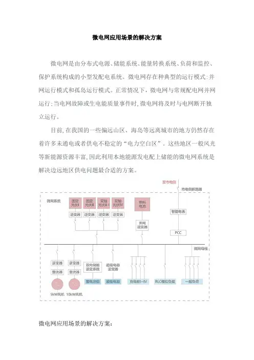 微电网应用场景的解决方案