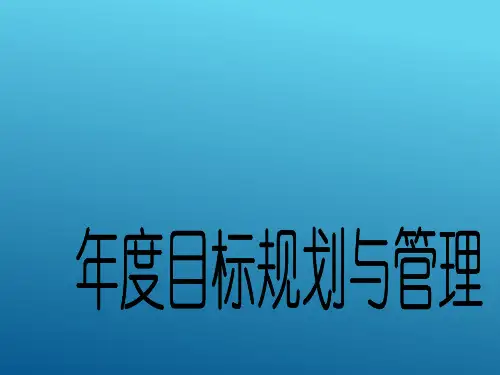 年度目标规划与管理