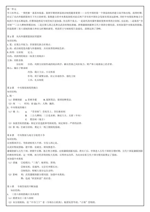 [岳麓版高中历史必修一