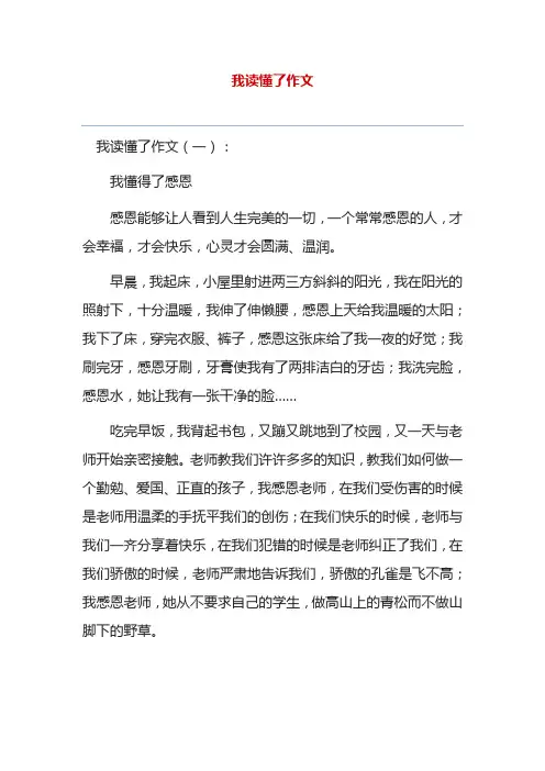 我读懂了作文