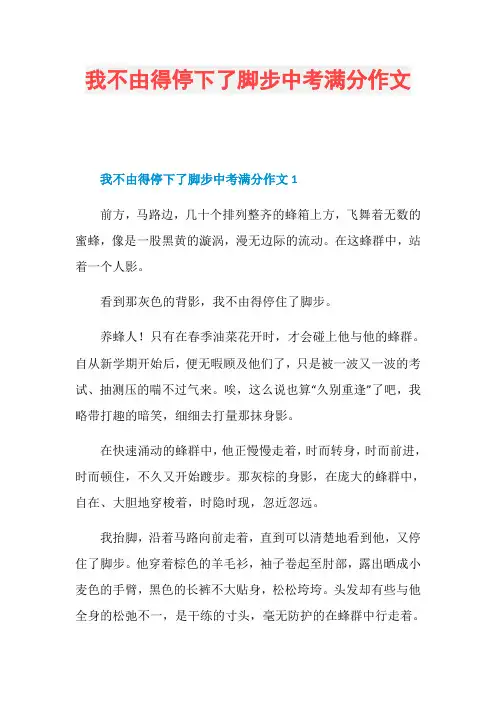 我不由得停下了脚步中考满分作文