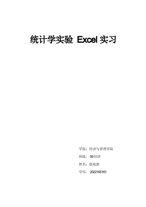 excel实习报告