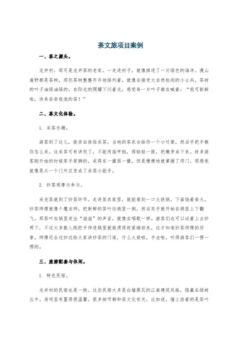 茶文旅项目案例
