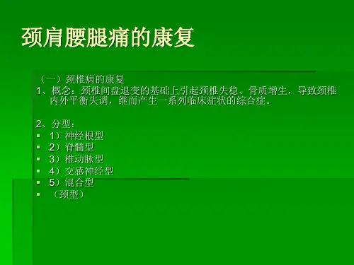 颈肩腰腿病的康复治疗课件