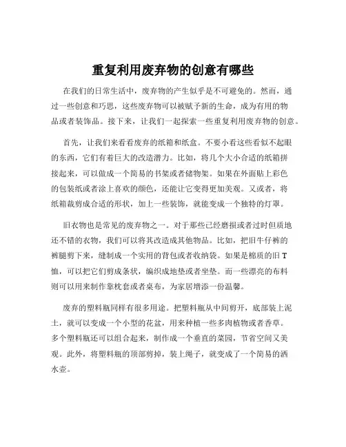 重复利用废弃物的创意有哪些