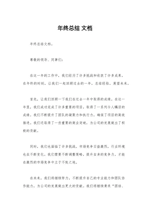 年终总结 文档