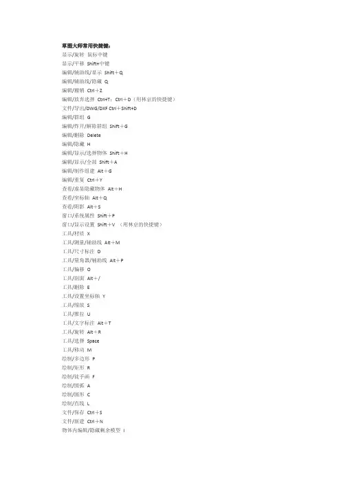 草图大师常用快捷键1