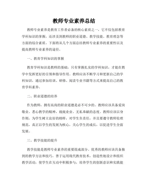 教师专业素养总结