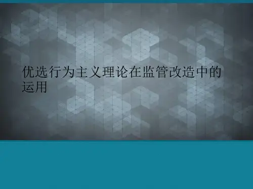 优选行为主义理论在监管改造中的运用
