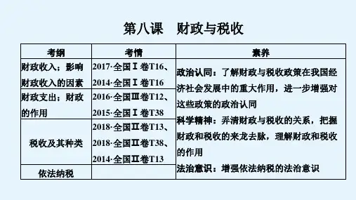 高考政治总复习课件必修一第八课财政与税收