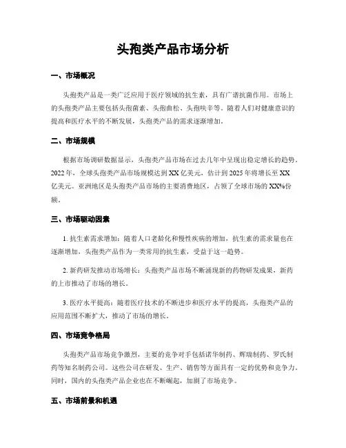 头孢类产品市场分析