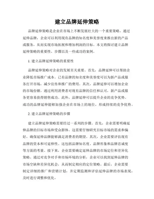 建立品牌延伸策略
