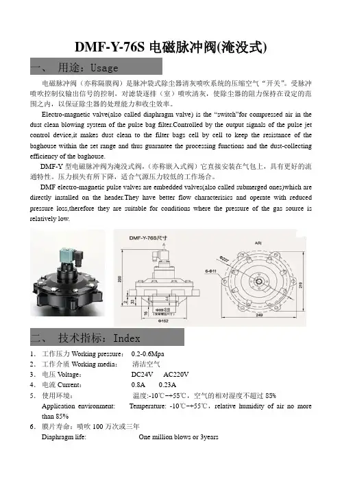 DMF-Y-76S淹没式电磁脉冲阀