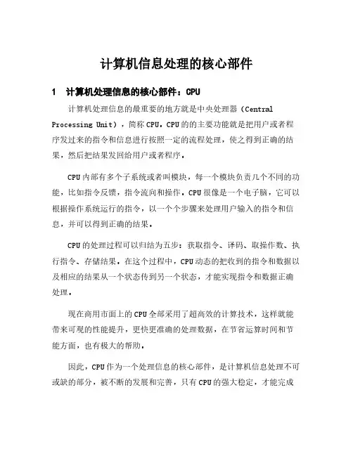 计算机信息处理的核心部件
