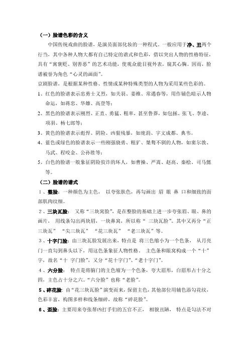 脸谱知识