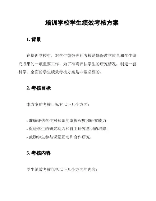 培训学校学生绩效考核方案